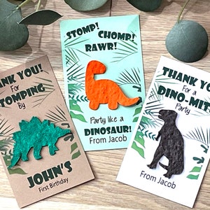 Personalized Plantable Dinosaur Birthday Party favors, 1st Birthday, first birthday, birthday party favors for kids image 1