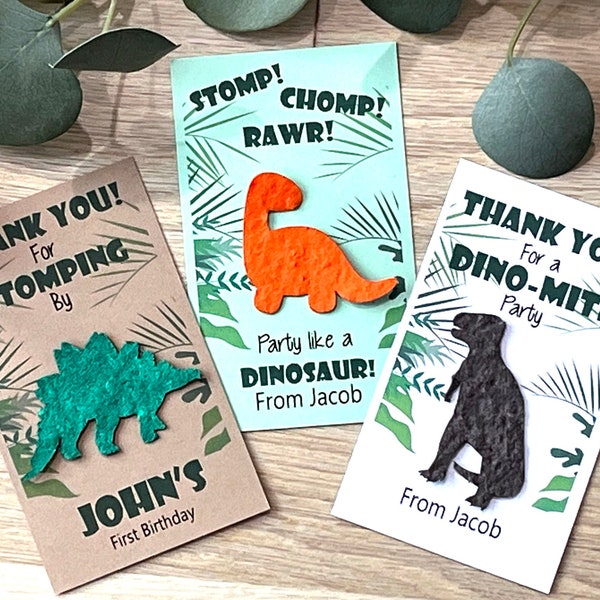 Personalized Plantable Dinosaur Birthday Party favors, 1st Birthday, first birthday, birthday party favors for kids