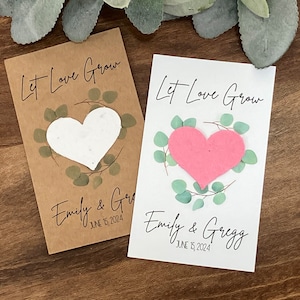 plantable seed paper wedding favors, seed card favors for a wedding, wildflower wedding favors, wedding seed paper cards, custom favors
