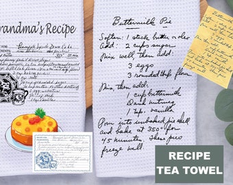 Custom tea towel, tea towel with recipe, kitchen towel, personalized dish towel, family recipe towel, gift for Grandma, Christmas gift