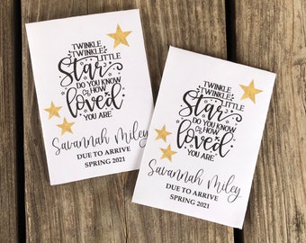 nursery rhymes baby shower, star seed packets, twinkle twinkle little star baby shower favors, twinkle twinkle little star decorations