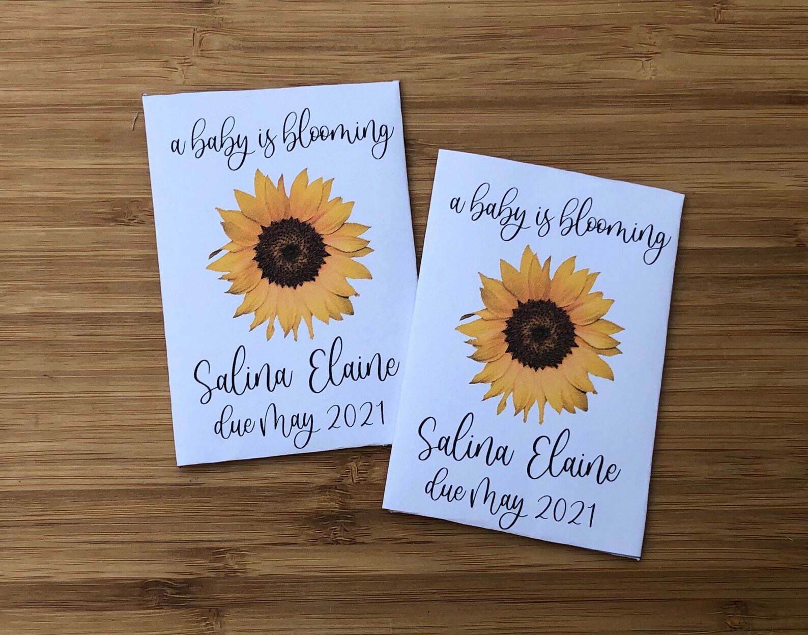 Custom Sunflower Baby Shower Favors Sunflower Seed Packets Etsy
