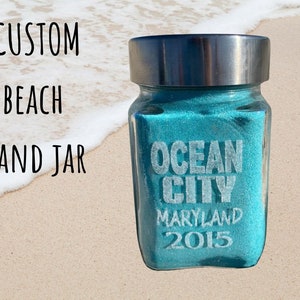 Personalized Engraved Beach Sand Jar: Coastal Decor