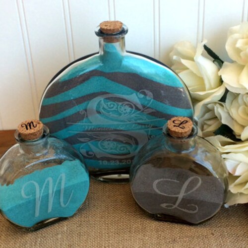 Wedding Unity Heart Shaped Sand Ceremony Glass Vase Set Etsy