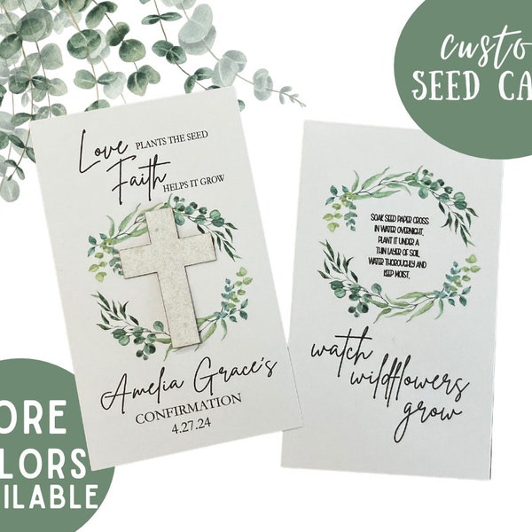 Custom Confirmation Favors, Confirmation Seed Favors, Plantable Seed cross favors, Christian confirmation Favors, Church event favors