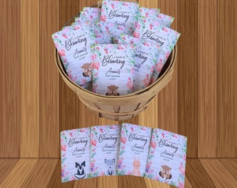 Woodland baby shower favors, fox baby shower, forest animal baby shower favors, baby shower seed packets