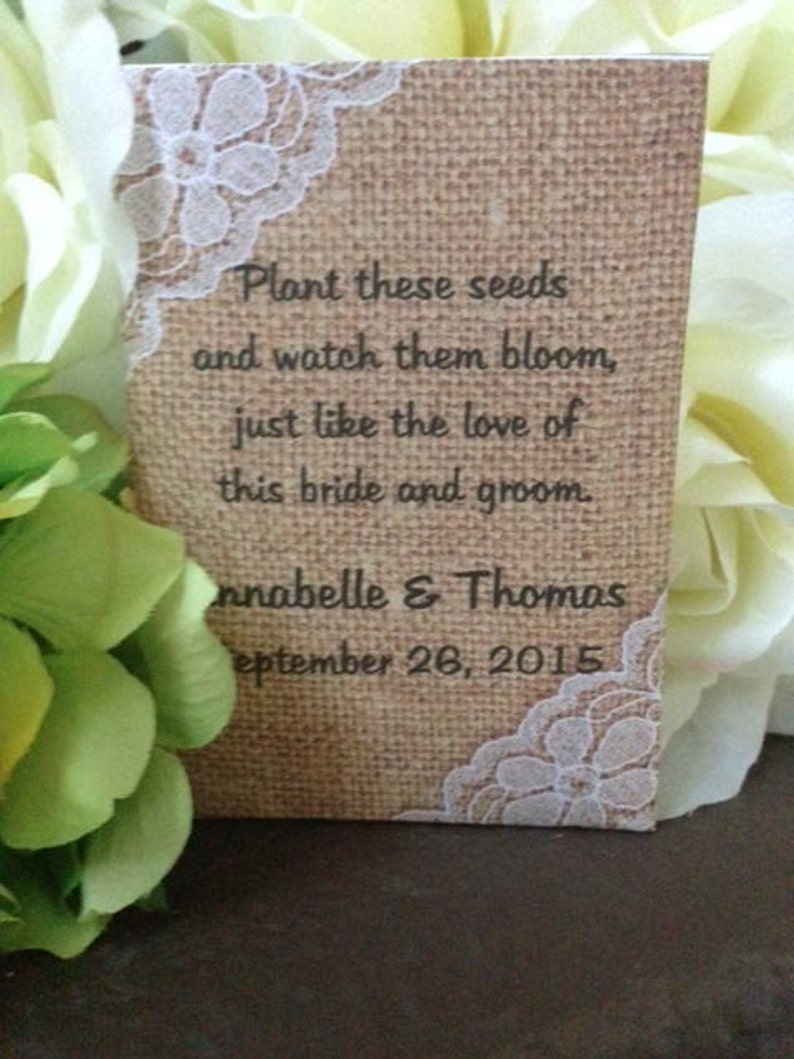 Custom wedding favors, seed packet wedding favors, rustic wedding favors, seed packets image 4