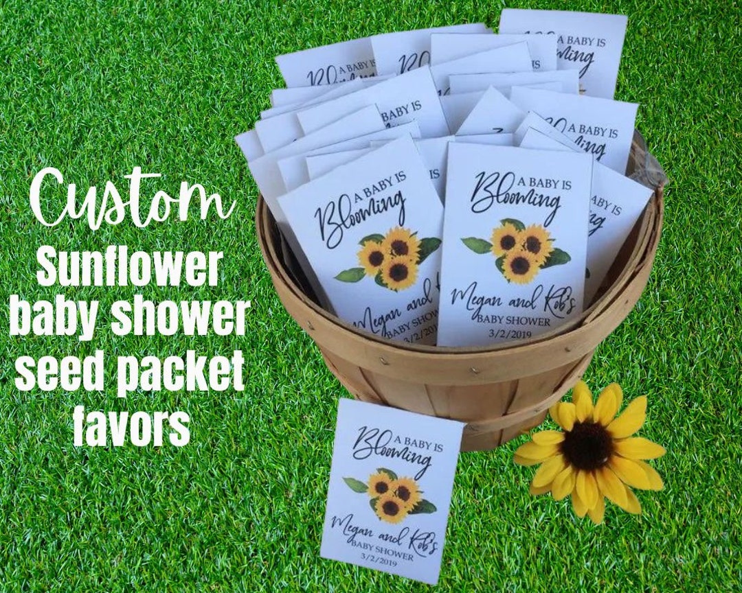 Personalized Sunflower Seed Packet Baby Shower Favors Hong Kong