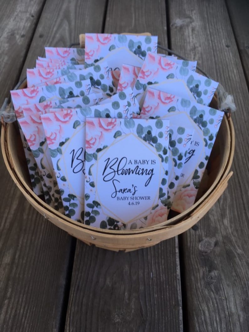 Custom eucalyptus Baby Shower Favors eucalyptus seed packets Etsy