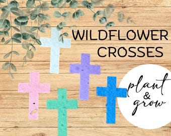 Plantable Seed Paper Crosses: Wildflower Communion Favors