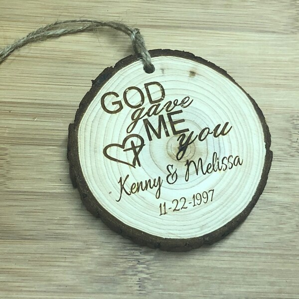 thumbnail image 2 of God Gave Me You Ornament, Personalized Couple Christmas 2 of 13