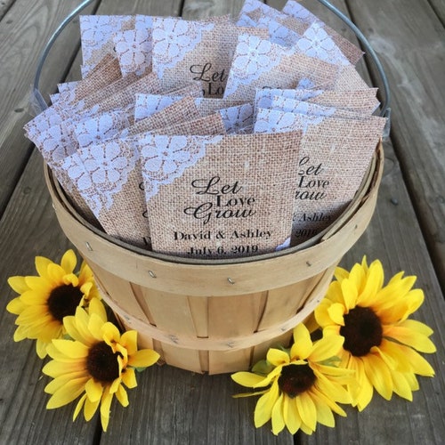 Sunflower Seeds Bespoke Printed Personalised Craft Paper Wedding Favour Packet 