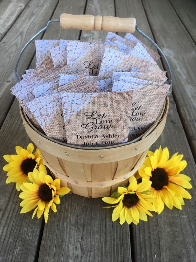 Custom wedding favors, seed packet wedding favors, rustic wedding favors, seed packets image 1