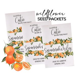 Cutie Baby Shower Seed Packet Favors: Orange Theme