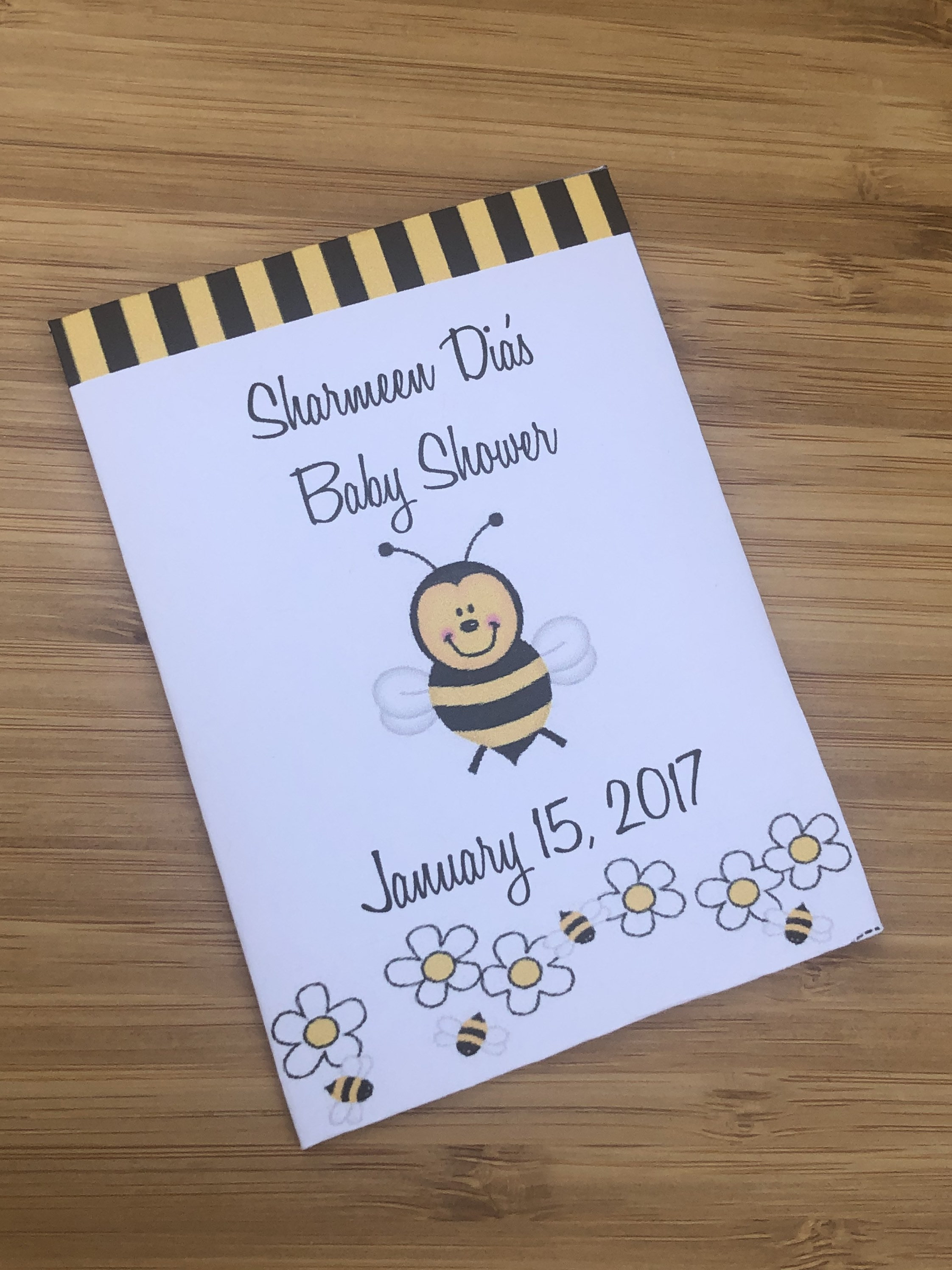 bumble bee first birthday Bumble bee baby shower seed packets paper
