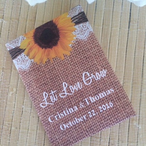 Sunflower favors, sunflower seeds in packets, sunflower wedding image 3