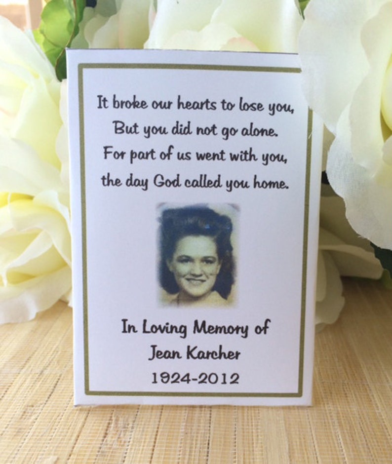 Memorial Gift Memorial Keepsake Memorial Favors Memorial Etsy