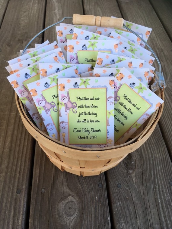 Safari Baby Shower Favors, Jungle Baby Shower Seed Packet Favors
