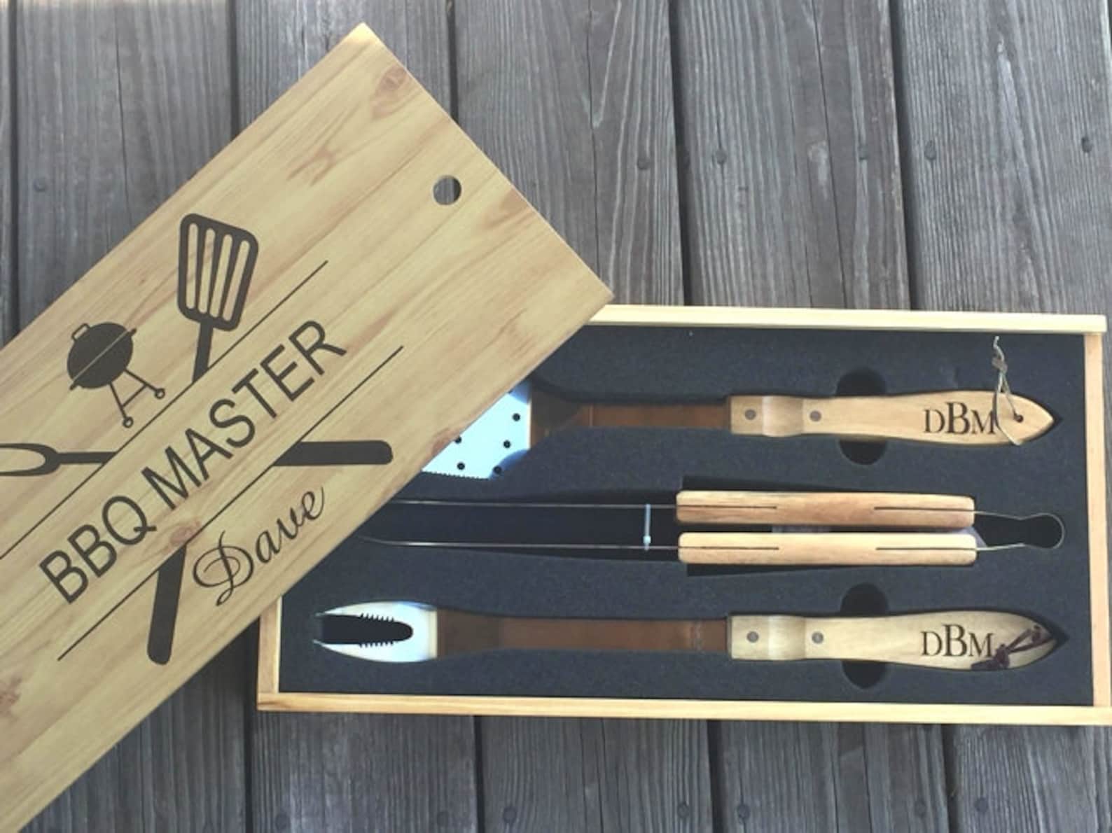 Personalized BBQ Set Father's Day Gift Grilling Set Bbq Etsy Israel