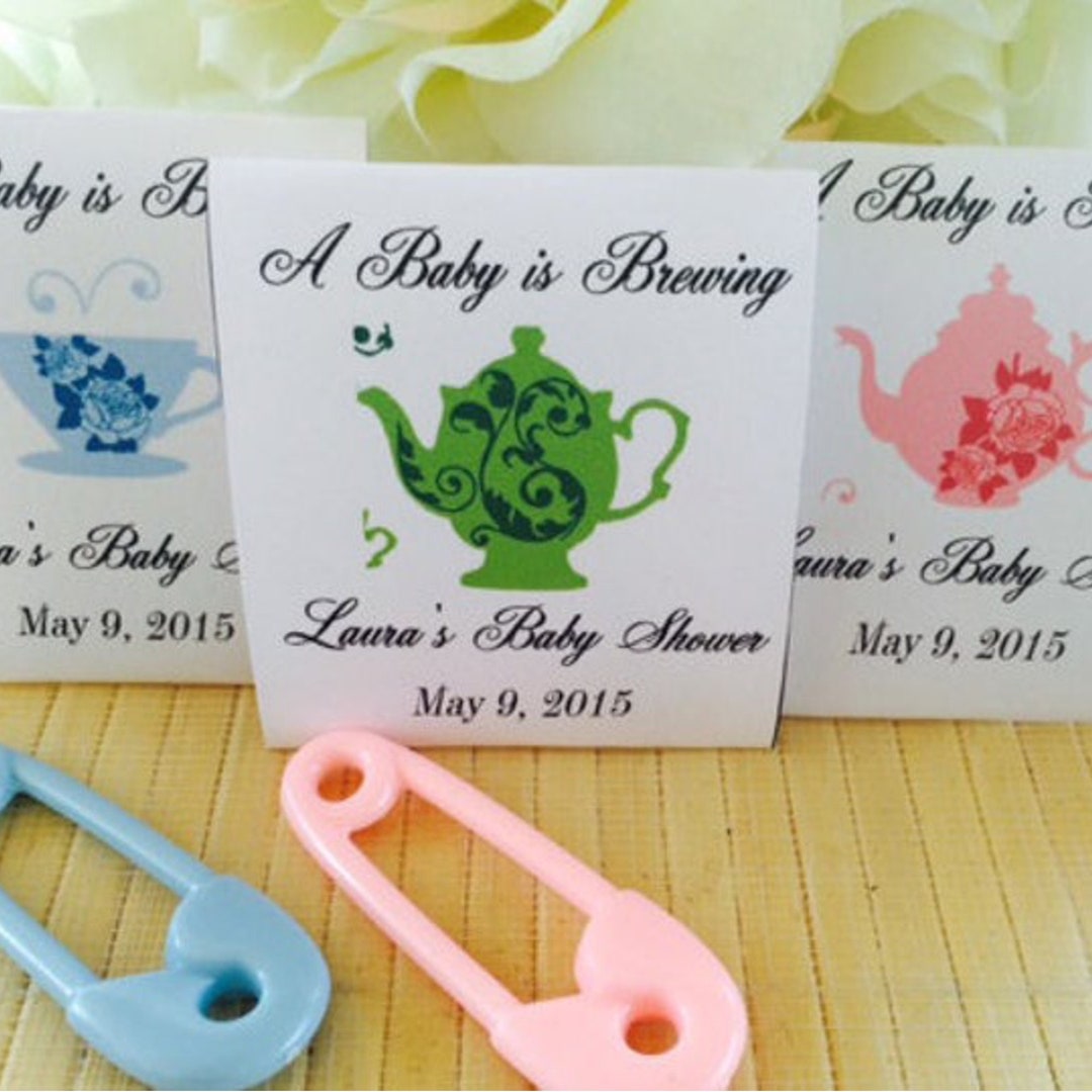 Personalized Tea Packets, Baby Shower Favors, Tea Shower Favors, Baby