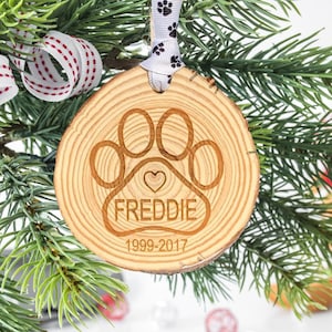Pet Ornament, Pet Gift, Pet Memorial, Dog Ornament, Dog Memorial Gift, Christmas Ornaments, paw print, pet loss gifts, pet keepsake