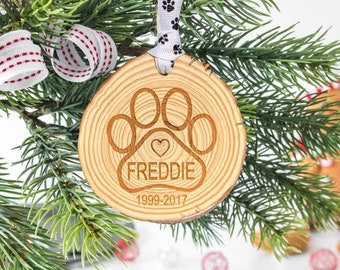 Pet Ornament, Pet Gift, Pet Memorial, Dog Ornament, Dog Memorial Gift, Christmas Ornaments, paw print, pet loss gifts, pet keepsake