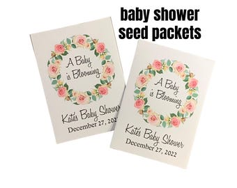 Custom Floral Baby Shower Favors: Wildflower Seed Packets