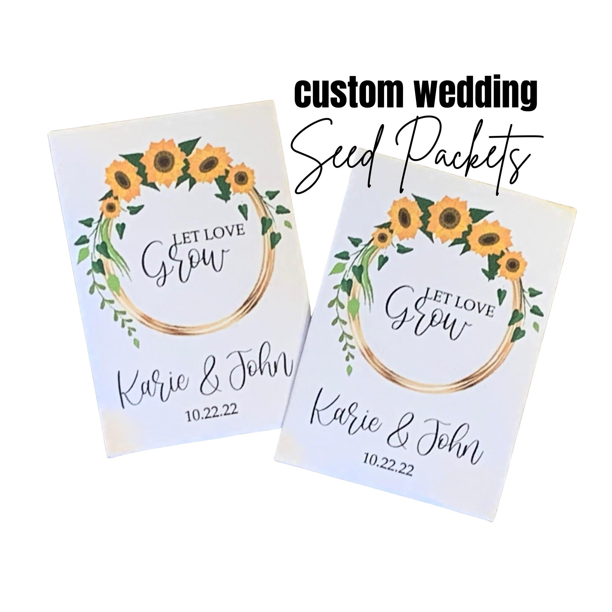 Personalized Sunflower Seed Packet Favors