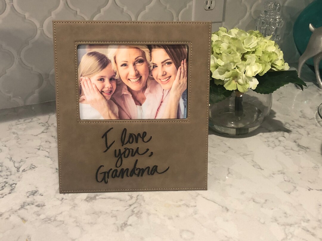 Custom Handwritten Leatherette Photo Frame: Personalized Engraved Gift ...