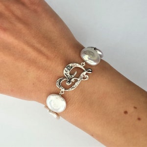 Pulsera con Letra en Plata 925‰ y Perlas de Agua Dulce