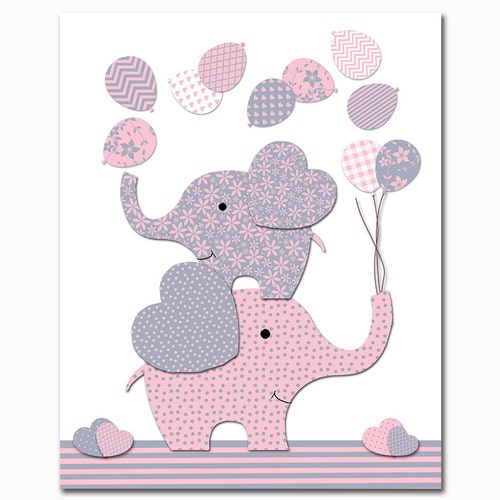 Pink and Grey Nursery. Elephant Nursery. Dream Big Little One. Etsy