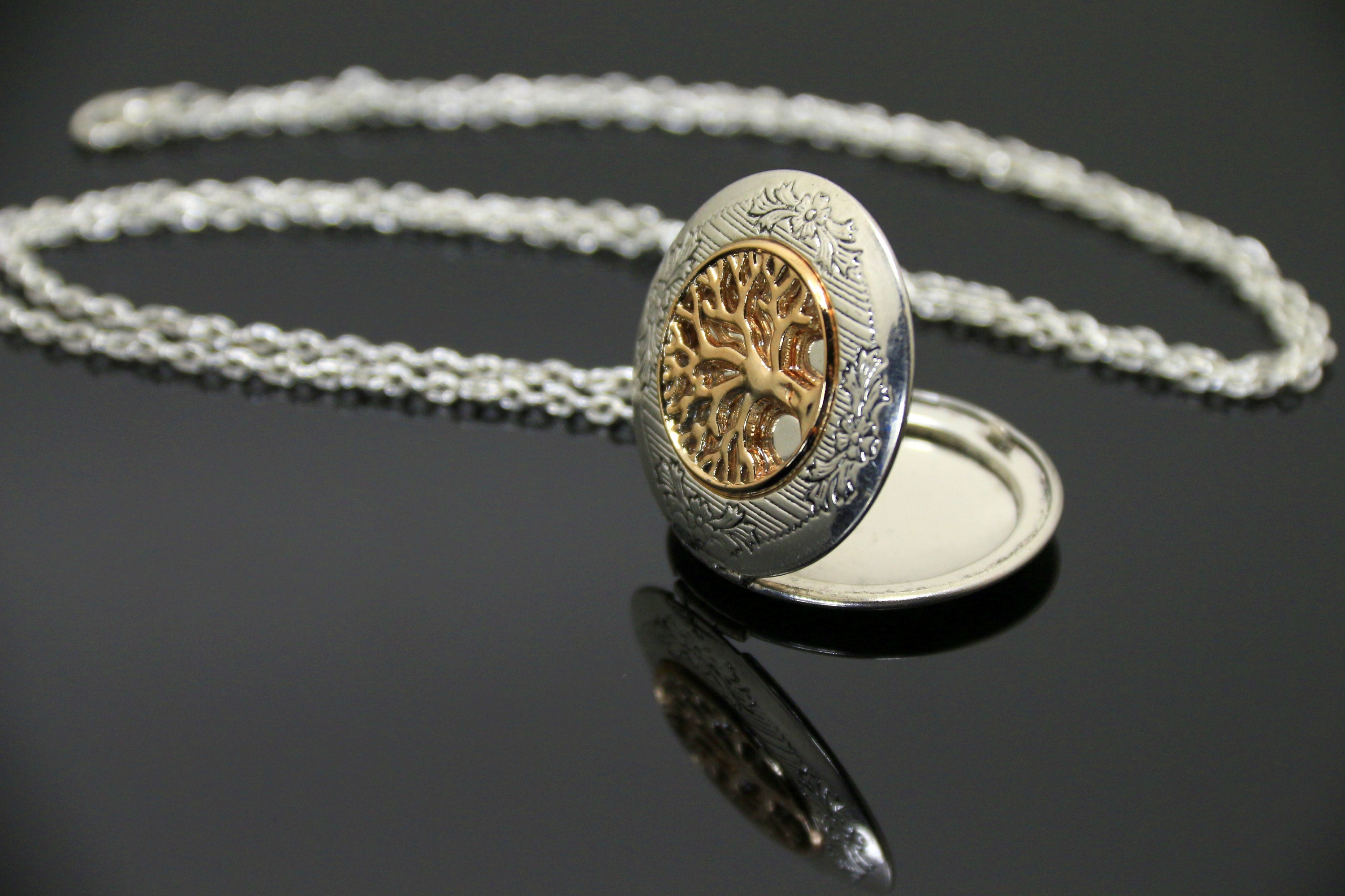 Tree of Life Locket Necklace: Custom Photo Medallion, Mother's Gift - Etsy