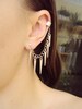 Spike Silver Ear Cuff Unusual Rockabilly Earrings Unique Jewelry Gift for Rocker Jewellery Crazy Wrap Men Ear Cuffs Cartilage Chain climber 