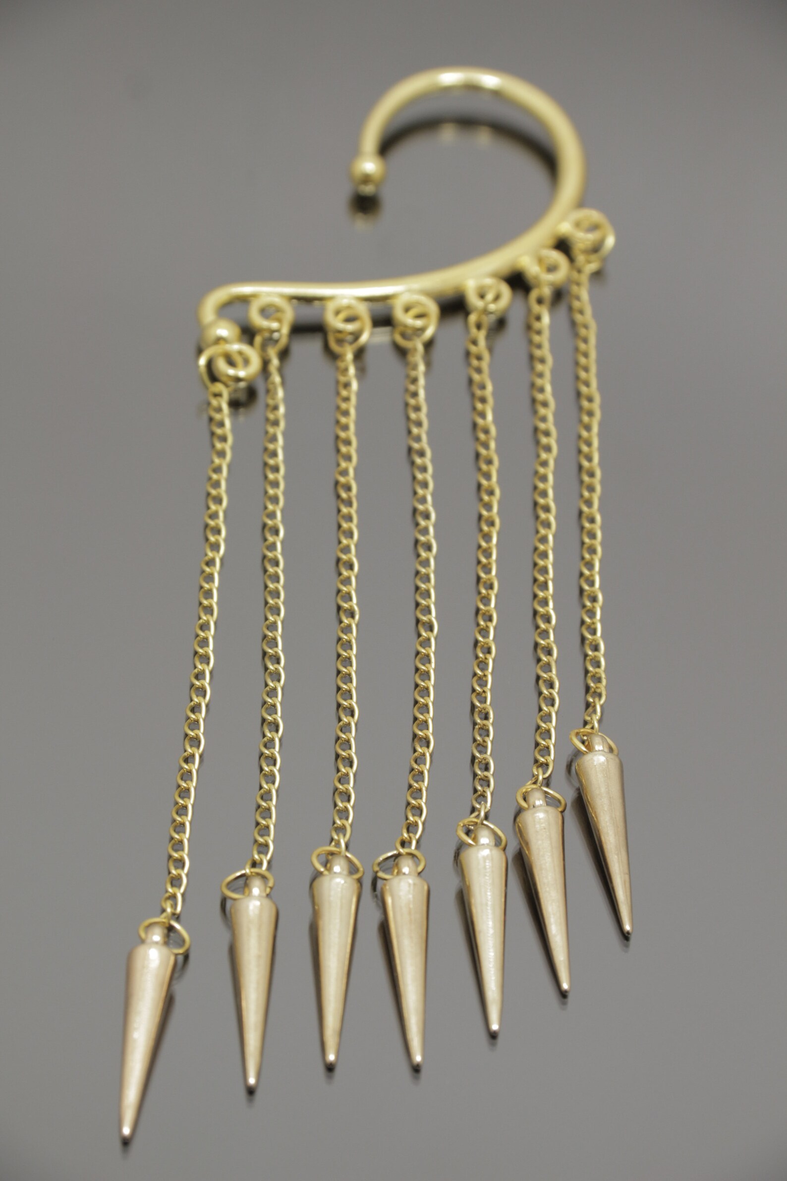 Spike Chain Ear Cuff Non Pierced Earrings Long Chain Ear Cuffs Etsy UK