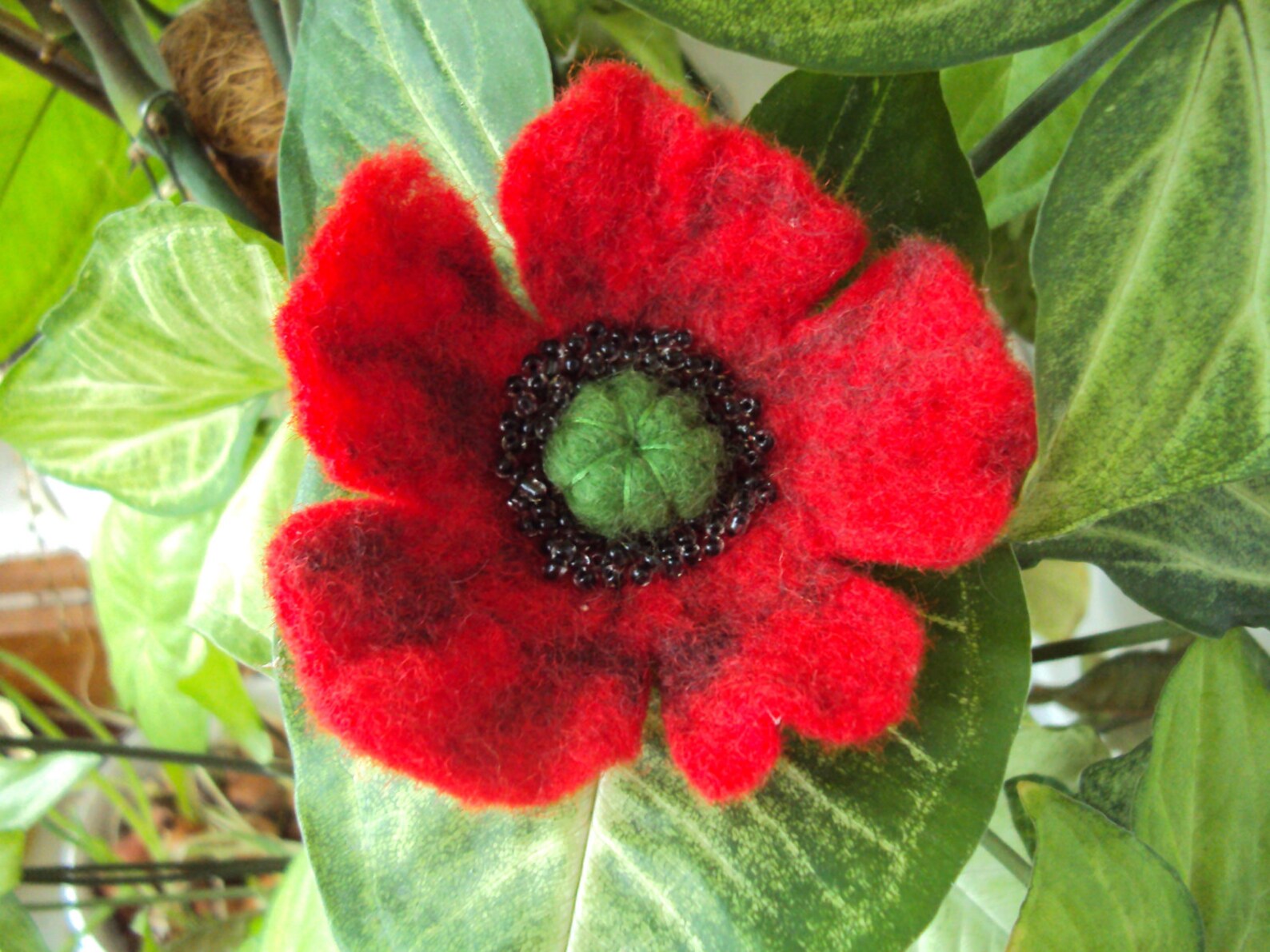 Red Flower Pin Brooch Felted Wool Flower Jewelry Floral Etsy