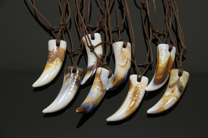 Tooth necklace faux large fang tribal lion teeth jewelry Etsy