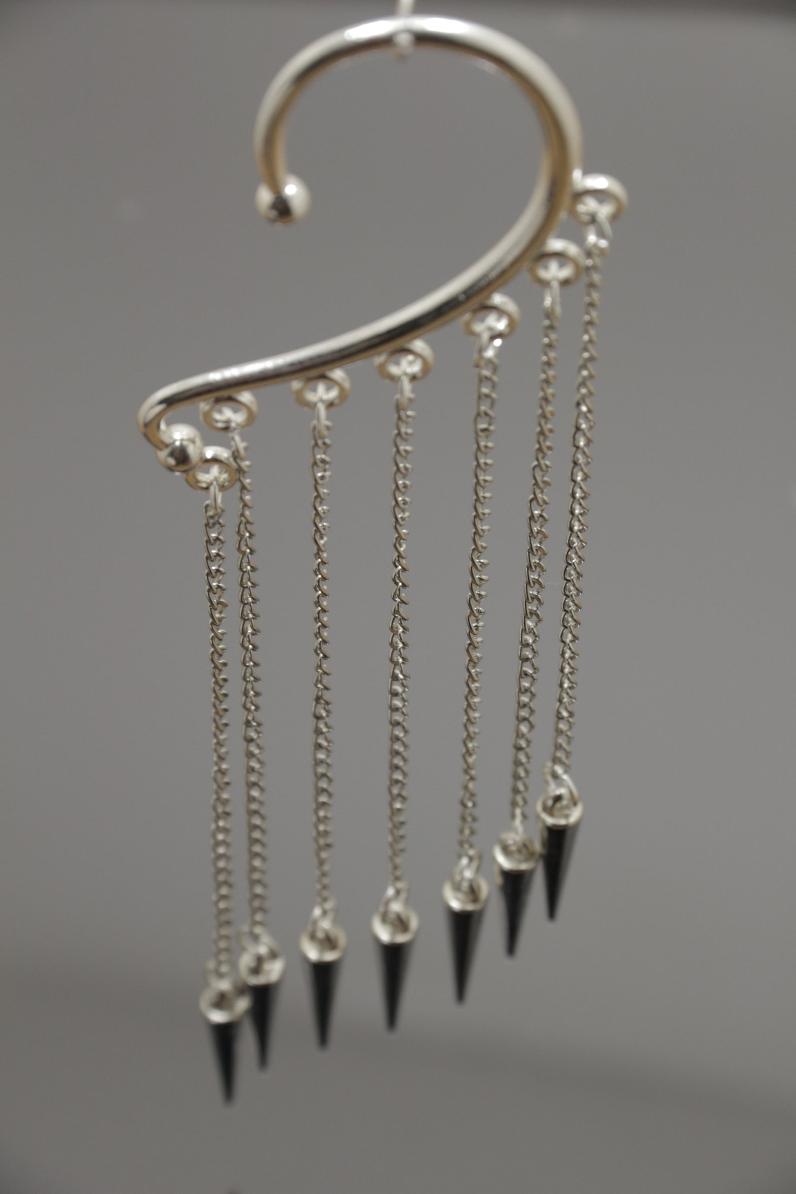 Spike Chain Ear cuff Non Pierced Earrings Long Chain Ear cuffs Etsy