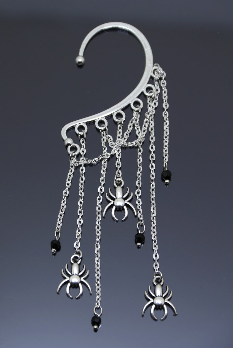 Spider Ear Cuff Silver Cuff Earrings No Piercing Jewelry Etsy