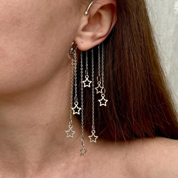 Boucles D'Oreilles Créoles Avec Épingle À Nourrice Boucles D'Oreilles Minimalistes En Cartilage