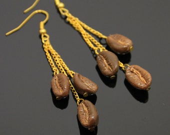 Coffee Beans Earrings Polymer Clay Birthday Gift for Coffee Lover Girl coffee jewelry ok but first coffee cute mini food drink earrings