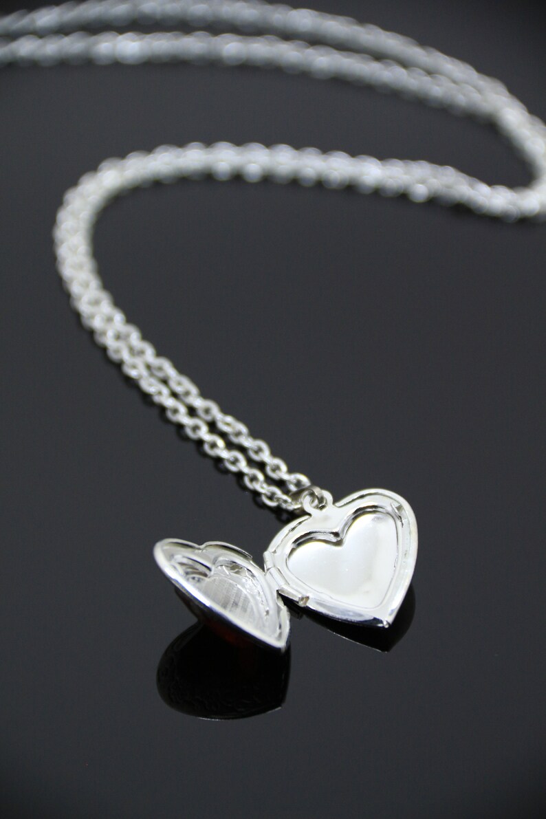 Red heart locket for women Custom photo locket necklace Etsy