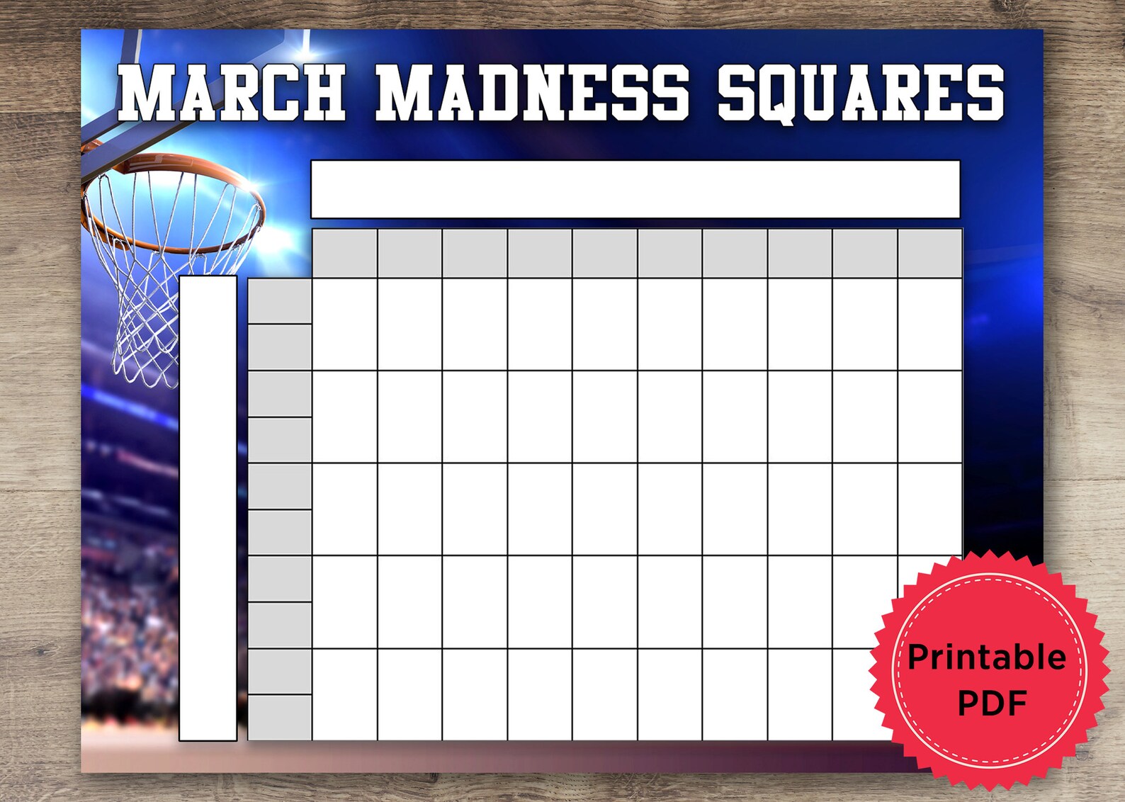 Printable March Madness Squares Instant Download NCAA | Etsy