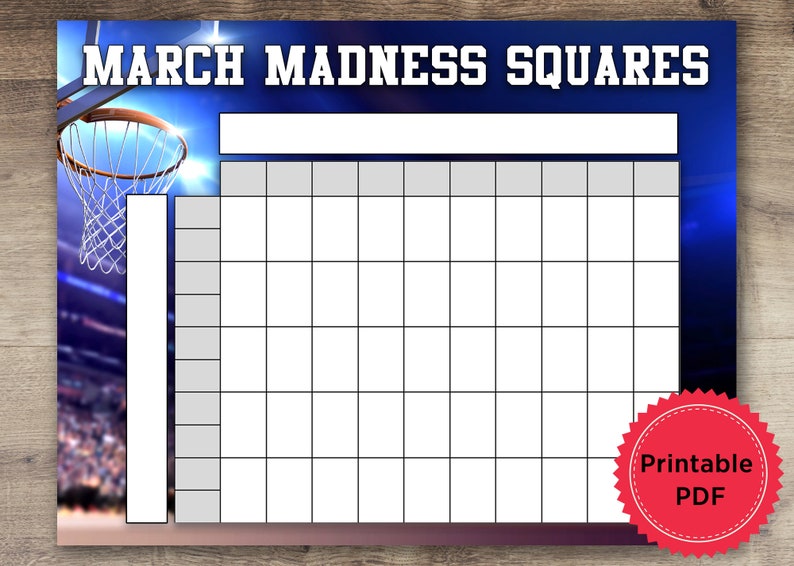 Printable March Madness Squares Instant Download NCAA | Etsy