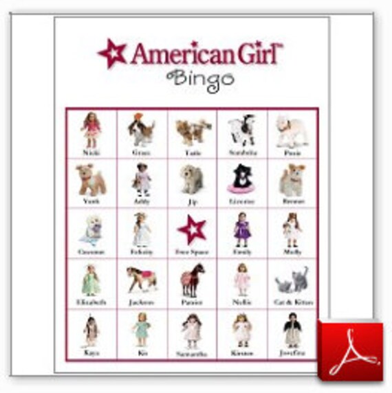 american girl bingo