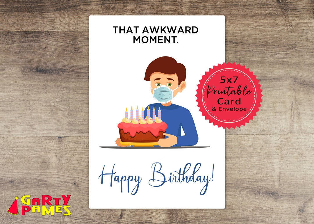 Quarantine Birthday, Printable Funny Greeting Card - Instant PDF ...