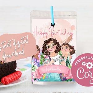 Encanto Birthday Juice Pouch Label: Mirabel, Isabela (Digital Download)