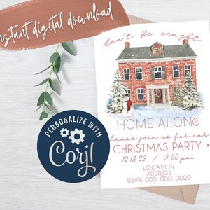 Home Alone Christmas Party Invitation: Watercolor Movie Evite - Etsy