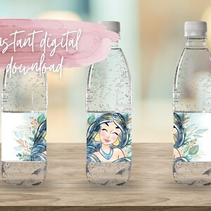 Jasmine Water Bottle Label, Aladdin Drink Label, Princess Jasmine Bottle Wrap, Arabian Night