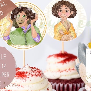 Encanto Birthday Cupcake Topper, Bruno Cake Decoration, Encanto Party Decor, INSTANT DOWNLOAD, Set 2