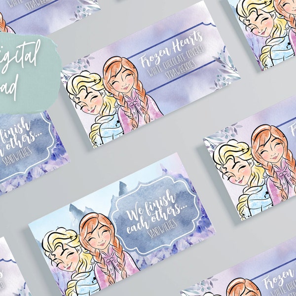 Frozen Food Tent Card, Elsa Birthday Food Labels, Anna Drink Label, Frozen Birthday Party Decor